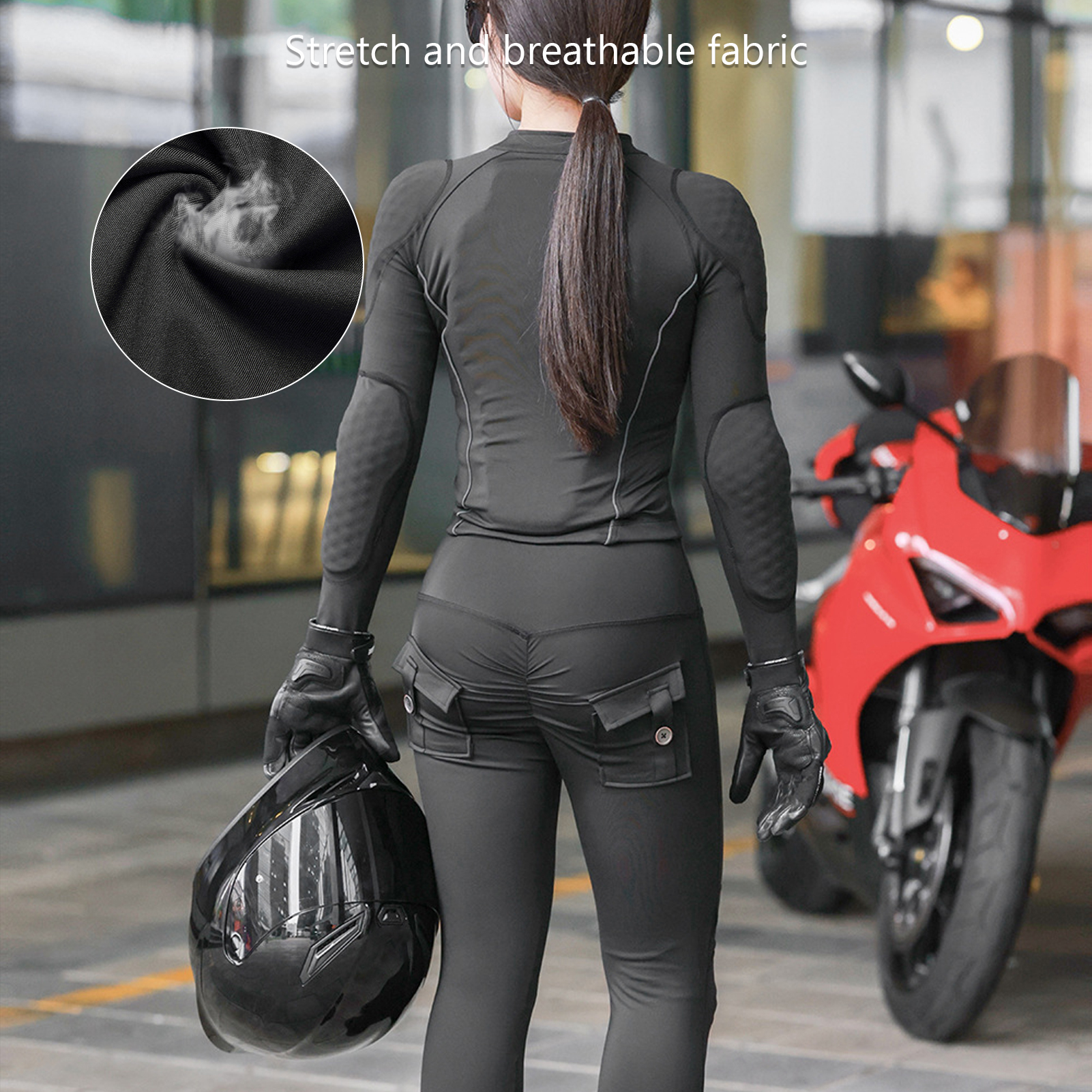 Motorcycle Gear Outfit - Women's Mesh Jacket Motorcycle Padded Shirt