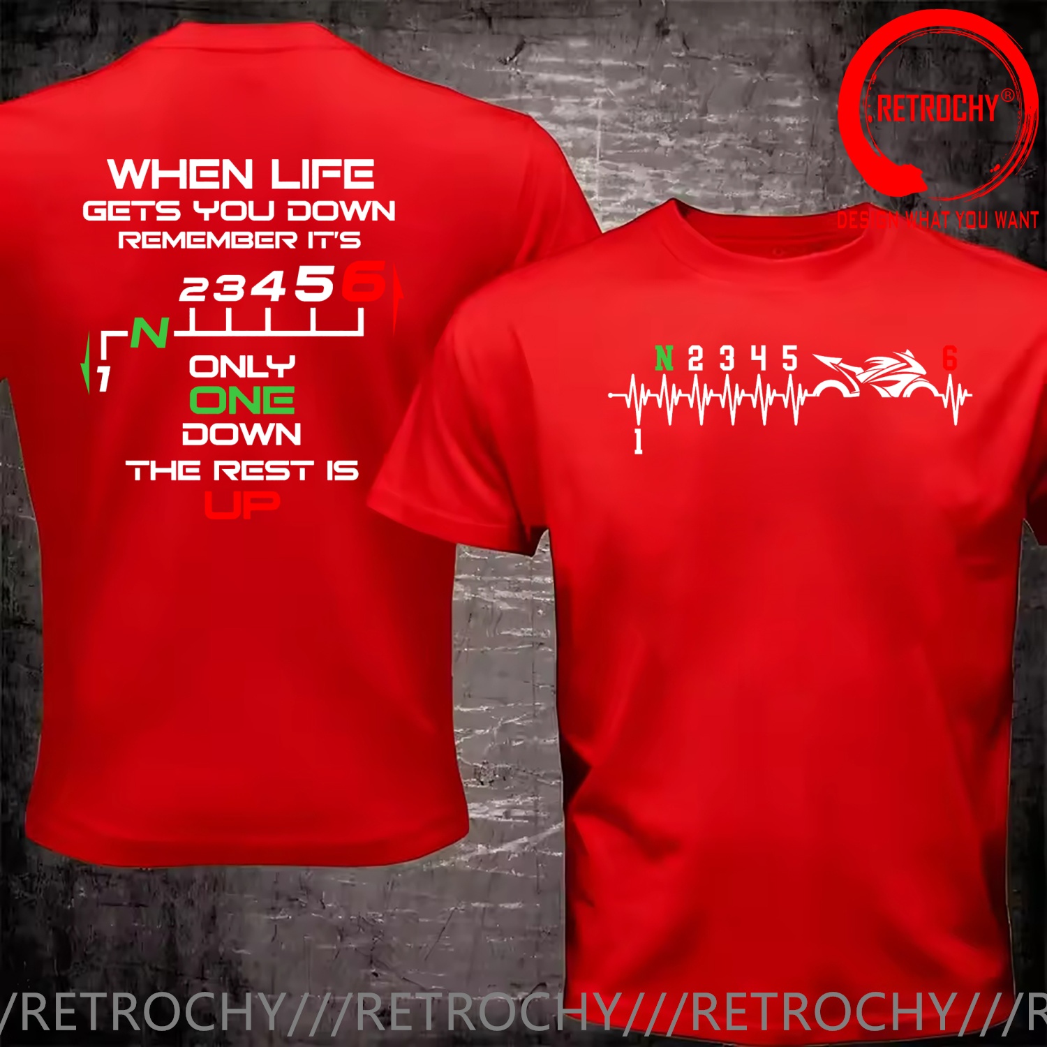 Funny Design 1N23456 Heartbeat - đánh giá và giá Motorcycle Gear Up Down