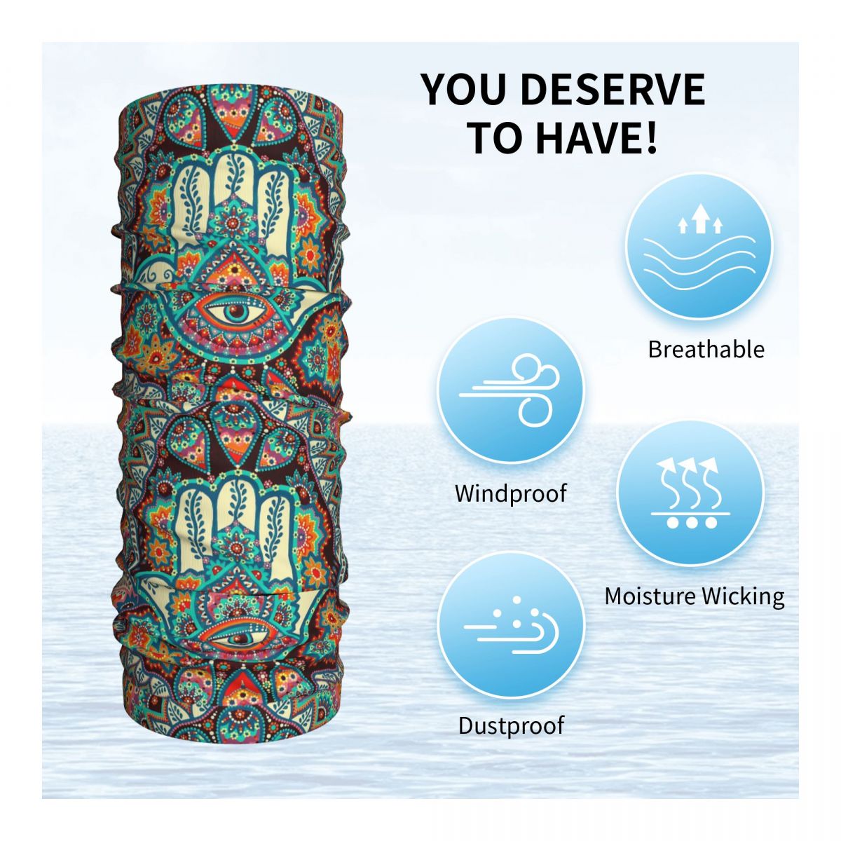 Hamsa Hand Bohemian Bandana Ne - đánh giá và giá Neck Warmer Balaclava
